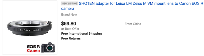 New Leica M to Nikon Z and Canon EOS-R adapter from Shoten